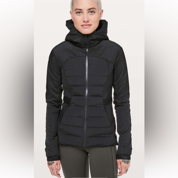 Lululemon Down For It All With Hood Full Zip Women's Black Jacket Size: 0 - Picture 1 of 16